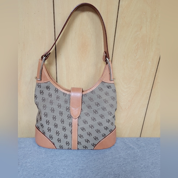 Dooney and Bourke Signature Canvas and Leather Shoulder Bag - Picture 10 of 10